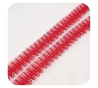 6m Fine Wide 5cm Elastic Pleated Mesh Tulle Lace Applique Guipure Folded Sewing Fabric Ribbon Edge Trim DIY Dresses Clothes Decor(Bordeaux)