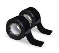 6m x 25mm Cinta Silicona Autofusión, Cinta Aislante de Silicona Impermeable Autoadhesiva Cinta de Reparación Cinta de Selladora para Cables, Tuberías, Fugas de Tuberías de Agua 3 M/Rollo Negro