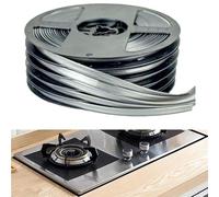 6m x 8mm Self-Adhesive Caulk Tape,Mildewproof Gap Tape Caulking Trim Strip for Kitchen Wall Tile Gap,Sink,Toilet,Bathtub,Floor Edge,and Corner Trim Strip,Waterproof and Oil-Resistant (Silver Gray)