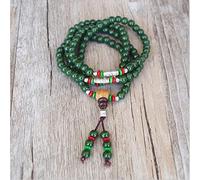 6MM 108 Bolas de cerámica Budismo tibetano Chakra Pulsera Yoga Mala Charm Strand Pulsera Pulseras de la suerte hechas a mano, verde