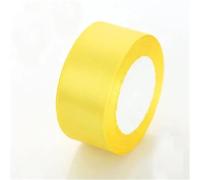 6mm 10mm 15mm 20mm 25mm 40mm 50mm Satin Ribbons White Pink Red Purple Green Black Yellow Orange 34 Colors(Yellow,25mm wide)