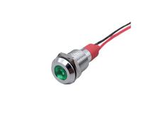 6mm 8mm 10mm 12mm LED Lámpara de señal luz indicadora metal con cable 3V 5V 6V 12V 24V 110V 220V Rojo Azul Verde Amarillo(1pcs Green,8mm,3-6V)