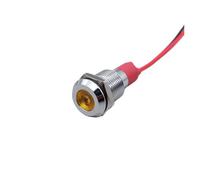 6mm 8mm 10mm 12mm LED Lámpara de señal luz indicadora metal con cable 3V 5V 6V 12V 24V 110V 220V Rojo Azul Verde Amarillo(1pcs Yellow,6mm,110-220V)