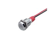 6mm 8mm 10mm 12mm LED Lámpara de señal luz indicadora metal con cable 3V 5V 6V 12V 24V 110V 220V Rojo Azul Verde Amarillo(1pcs White,6mm,12-24V)