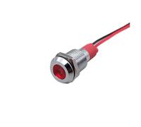 6mm 8mm 10mm 12mm LED Lámpara de señal luz indicadora metal con cable 3V 5V 6V 12V 24V 110V 220V Rojo Azul Verde Amarillo(1pcs Red,8mm,3-6V)