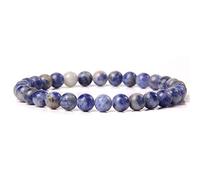 6mm Azul Lapislázuli Ojo De Tigre Ágatas Buda Pulseras Piedra Natural Cuentas Redondas Cuerda Elástica Hombres Mujeres,15 Punto Azul,Cuerda Elastica 19CM