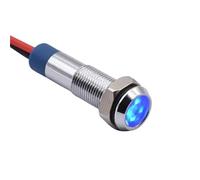 6mm Metal Indicator Signal 110-220V DC AC Motorcycle Wire Light Red Green Blue Amber White 5/10Pcs(Blue,5pcs)