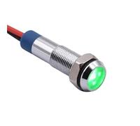 6mm Metal Indicator Signal 110-220V DC AC Motorcycle Wire Light Red Green Blue Amber White 5/10Pcs(Green,5pcs)