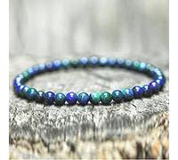 6mm Natural Stone Beads Bracelet Handmade Small Beaded Buddha Mala Braclet For Men Yoga Wristband Jewelry Homme-Silver plated