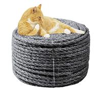 6mm Sisal Cuerda para Reparar y Reemplazo de Gato Rascarse Pilier, Gato Árbol, Gato Rasguño lmohadilla/Estera/Pateador Juguete, Tubo/Escalera/Neumático Envase, Hogar Decoración, 6mm*50m, Gris