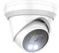 6MP Full Color Night Vision Turret Dome IP Camera with Visible White LED Lights, 2.8mm Wide Angle, Outdoor Built in Mic, Plug and Play Compatible with Hikvision, Uniview NVR and Blue Iris