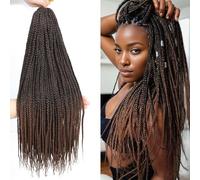 6Packs/Lot Box Braids Crochet Hair Extensions for Braiding Hair Extension Box Braid Crochet Hair Crochet Braids Hair Extensions for Black Women(1B/30, Box 14inch)