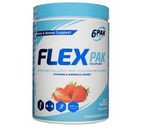 6PAK Flex Pak, Colágeno Hidrolizado + MSM + Glucosamina Sulfato, St RAW Sabor bayas - 400 g
