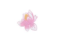 6pc 8.5CM/Lotus Flower Applique Patches Thermocollant,Fabric Flowers Embroidery Iron On Stickers For Clothing,Dress,Cheongsam(Pink)