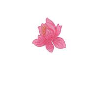 6pc 8.5CM/Lotus Flower Applique Patches Thermocollant,Fabric Flowers Embroidery Iron On Stickers For Clothing,Dress,Cheongsam(Fuschia)