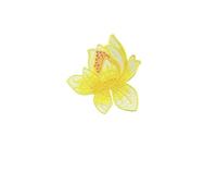 6pc 8.5CM/Lotus Flower Applique Patches Thermocollant,Fabric Flowers Embroidery Iron On Stickers For Clothing,Dress,Cheongsam(Yellow)