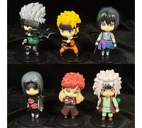 6pc Naruto Q Figurals Anime Figure Uzumaki Naruto Toys Shippuden Gaara Action Figures 10cm