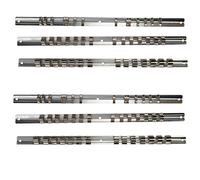 6pc toma titular de organizador raíles para 1/4, 3/8 y 1/2 sockets 84clips