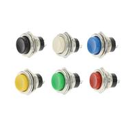 6Pcs 16mm Metal PushButton Switch OFF-(ON) Momentary 3A 250VAC 6A 125VAC Power On Push Button Switches 6Color DS-212 Self-reset