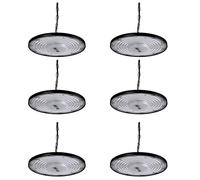 6PCS 200W Campana LED Lampara Industrial UFO Blanco Frío 6500K Interior, Blivrig 20000LM Alto Techo Luz con Cadena Metálica, Focos LED Impermeable IP65, para Naves, Muelle, Fábricas, Almacén