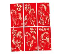 6Pcs 2026 Horse Year Red Envelopes Money Pockets for Chinese New Wedding & Festival Gifts Festival New Envelopes