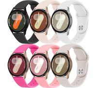 6Pcs 20mm Deportiva Correa para Samsung Galaxy Watch 7/6/5/4/FE 40mm 44mm/Watch 4/6 Classic 47mm 43mm 46mm 42mm/5 Pro 45mm/3 41mm/Active 2,Silicona Suave Correas para Garmin Vivoactive 3/5/Venu SQ 2