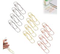 6Pcs 3 Colors Heart Pen Clip Metal Pencil Clips, Multifunctional Rose Gold Silver Carbon Steel Paperclip, Heart Pen Clip for Notebook, Notebook Book Journal Office School (12PCS)