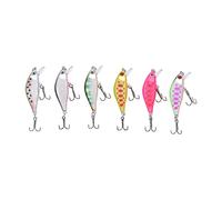 6pcs 4.3g Minnow Fishing Lure | 5cm Lifelike Bait with 3D Eyes | Fast Sinking for Bass/Trout | Sturdy Stainless Steel Hooks