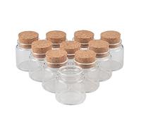 6pcs 50ml Tarro de Botella de Vidrio Mini Transparente con Corcho, Tarro de Artesanía de Almacenamiento DIY