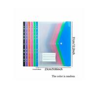 6pcs A4 Binder Pocket Plastic Envelopes, Expand Binder Folders, 6 Color Stereoscopic Transparent File Bags with Record Labels
