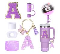 6PCS Accesorios personalizados para la Copa stanley, Glvomazty Pajitas Reutilizables Tapa, Mango de Botella de Agua, Protector de Fondo de Silicona adecuado para Stanley Quencher 30 y 40oz