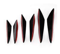6pcs Aleta de Parachoques, Separadores de Aletas de Parachoques de Coche | juego de Parachoques Delantero Negro Brillante para Coche, Aletas Exteriores, Kit de Alerones, Barra Delantera para Decora