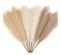 6PCS Artificial Pampas Grass Decor Flowers Fake Plant Reed for DIY Floral Table Arrange Flower Wedding Home Christmas Decoration OM1