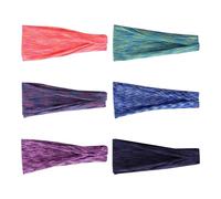 6Pcs Athletic Sweat Headbands for Women Men Breathable Elastic Sports Bands for Tennis Running Fitness Training Women's Sports Headbands Stretchy Nylon Headbands for Running Sweat Absorbing Elastic