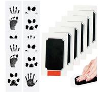 6pcs Baby Abdruck set Bebé Kit Huella del Pie Qiundar Huellas Bebe Recien Nacido 6 Plantillas y 12 Tarjetas de Impresión,Huella Perro Kit de Huellas Bebé Pie y Manos No Tóxicas No Mancha