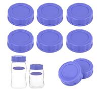 6pcs Baby Bottle Caps Compatible with Pigeon & Lansinoh Bottles, Travel and Storage Bottle Lids Replacement (White)
