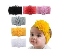 6pcs Baby Headband Baby Girl Headband Chiffon Flower Soft Bandana Hat Baby Headband