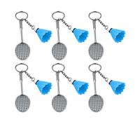 6pcs Badminton Keyring Badminton Key Holder Mackpack Purse Keychain Accessory Kid Birthday Party Supplies Badminton Keychain