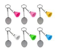 6pcs Badminton Keyring Badminton Key Holder Mackpack Purse Keychain Accessory Kid Birthday Party Supplies Badminton Keychain