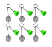 6pcs Badminton Keyring Badminton Key Holder Mackpack Purse Keychain Accessory Kid Birthday Party Supplies Badminton Keychain
