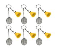 6pcs Badminton Keyring Badminton Key Holder Mackpack Purse Keychain Accessory Kid Birthday Party Supplies Badminton Keychain