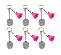 6pcs Badminton Keyring Badminton Key Holder Mackpack Purse Keychain Accessory Kid Birthday Party Supplies Badminton Keychain