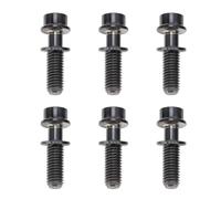 6Pcs Bike Screws Bolts Set, Mountain Bicycle Handlebar Stem Ti Alloy Bolts with Washer M5x18mm, Alloy Bike Stem Screws for Road Motorcycle Automotive Use (Negra)