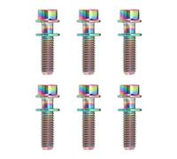6Pcs Bike Screws Bolts Set, Mountain Bicycle Handlebar Stem Ti Alloy Bolts with Washer M5x18mm, Alloy Bike Stem Screws for Road Motorcycle Automotive Use (Vistosa)