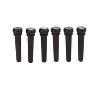 6Pcs Black Wood Guitar Bridge Pins | Replacement Bridge Pegs for Acoustic Guitars | Enhance Sound Clarity & Sustain | Sturdy String Pins Accessories