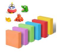 6Pcs Borrador de Amasar Artístico Fuerte Adherencia no Residuos, Absorbente Borrador Moldeable de Masilla, Borrador Amasado Goma con Estuche Claro para Artistas Dibujo Niños