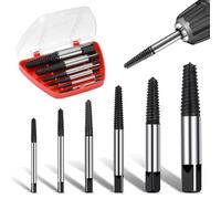 6Pcs Broca Extractora de Pernos de Alta Resistencia Set, Extractor de Tornillos Rotos de Acero al Carbono, Extractor de Pernos Dañados con Caja de Almacenamiento para Extraer Tornillos
