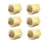 6PCS BSP Hilo hembra de latón zócalo de tubo accesorio de tuerca hexagonal de nuez del acoplador adaptador de conector for gas combustible de agua 1/8 pulgadas - 1/2 pulgada(FF03-03)