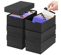 6Pcs Caja para Flashcards A7, para Tarjetas Estudio 74×105mm, Capacidad 980 Fichas, Caja de Aprendizaje Negra para Notas, Recetas, Lernbox für Schulsachen, Büro, Zuhause
