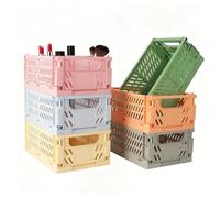 6Pcs Caja Plegable Plastico,25 x 16 x 10 Cajas Organizadoras de Plastico, cestas de almacenamiento para la cocina, el baño, la oficina, cajones, artículos de papelería, medicamentos, cosméticos